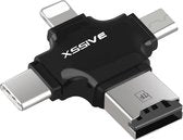 Xssive - 4-in-1 kaartlezer On-The-Go usb flash drive iphone