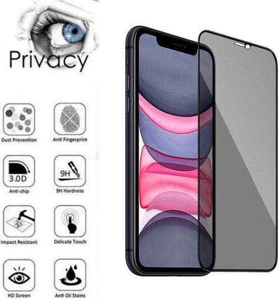 Xssive - 6D Full Tempered Privacy Glass Voor IPhone 11 / XR